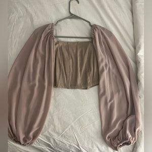 BeautifulChaos Puffy Sheer Sleeved Crop Top